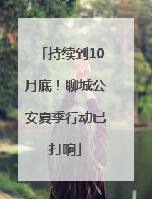 持续到10月底！聊城公安夏季行动已打响